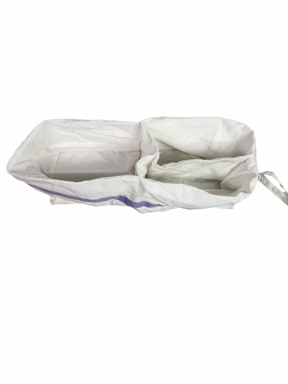 Pottery Barn Kids Cotton White Purple Harper Basket Liner with Dividers
